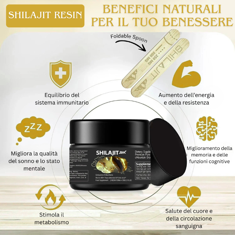 Shilajit™ 100% Čistý z Himalájí – Purifikovaná živica pre energiu a vitalitu